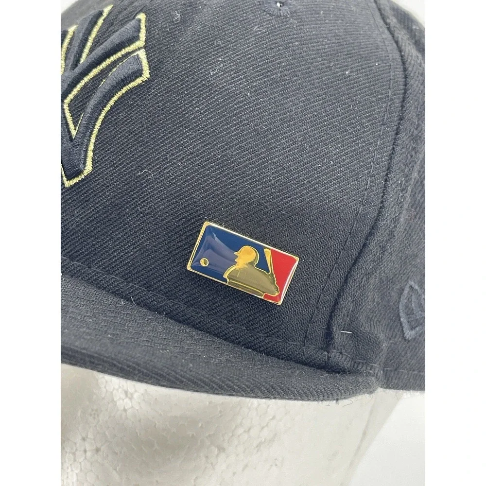 New York Yankees Snapback Hat Cap Logo Black Gold New Era GOLD MLB PIN‎ RARE